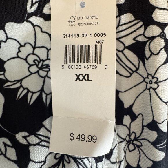 NWT Gap Men XXL Swim Trunks Tropical Floral Mesh Lining Black/White Flowers NEW - Picture 4 of 11